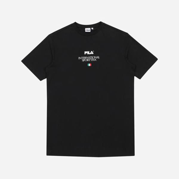 Fila Sportive Logo S/S Men's T-Shirts - Black,NZ 276-79032